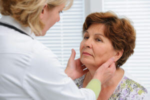 Thyroid function examination by an endocrinologist
